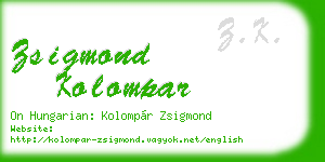 zsigmond kolompar business card
